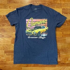 GM "Detroit Power Camaro" American Classic Chevrolet T-Shirt Blue Size Medium